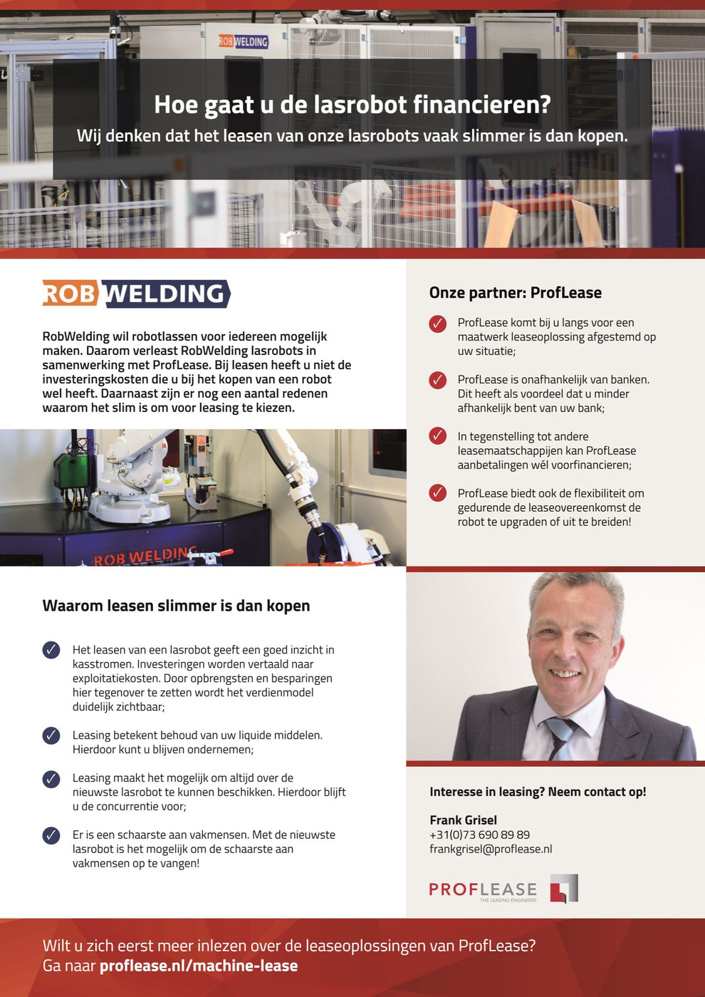 Upgrade uw machinepark met een lasrobot en een leaseoplossing!